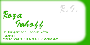 roza imhoff business card